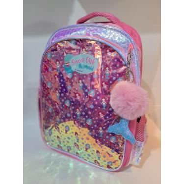 Imagem de Mochila Escolar Infantil Pequena Sereia - papelariaflordemaio 