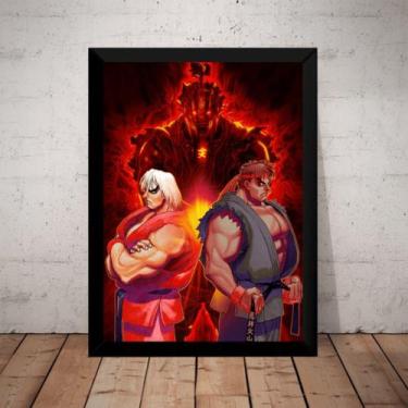 Imagem de Quadro Decorativo Game Arte Street Fighter Poster Moldura - Fanarte