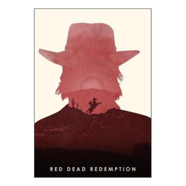 Imagem de Quadro Jogo Red Dead Redemption Arte Simplista 42x29cm - Fanarte