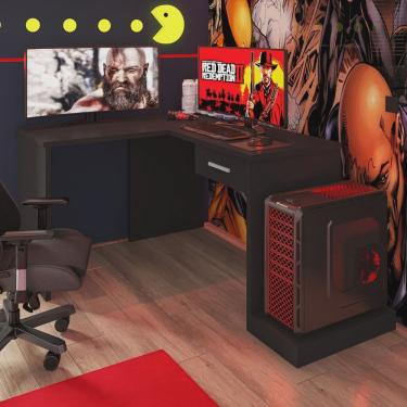 Imagem de Mesa Gamer Escrivaninha em L DRX9000 1 Gaveta