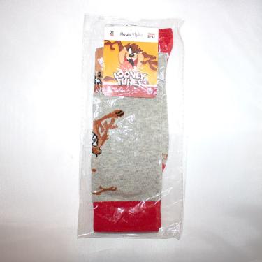 Imagem de PAR MEIAS LOONEY TUNES  PERSONAGEM TAZ MANIA STYLE TAMANHO 39/43 CANO LONGO