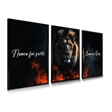 Imagem de Quadro Decorativo Leão Tribo De Juda Nunca Foi Sorte 180x80