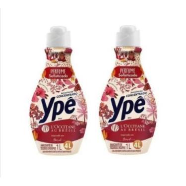Imagem de Ypê Amaciante Concentrado L0ccitane, Perfume Sofisticado Ype, Kit com 2 Unidades de 1L, Rende 4L