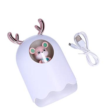 Imagem de ZJchao Difusor de de Umidificador de Desktop USB Com 300 Ml de Tanque de água Grande 2 Modos de Spray e Luzes Coloridas para o Quarto de Escritório Em Casa (Branco)