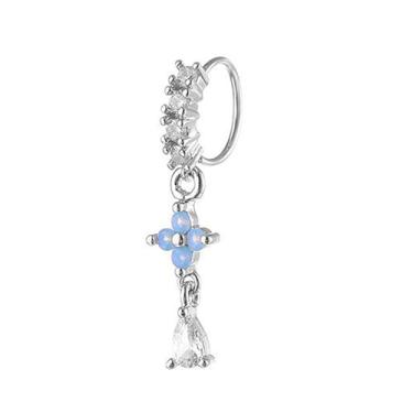 Imagem de Niaspi Argola de nariz com pingente de flor de 20 g para mulheres, zircônia cúbica, pingente, pingente, narina, floral, piercing de nariz, joia corporal, 20g, Cobre Zircônia cúbica, Sem Pedra Preciosa