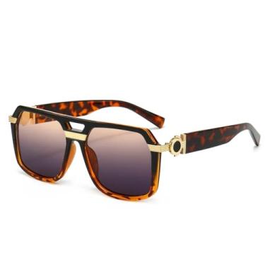 Imagem de Óculos de sol grandes para mulheres e homens, armação grande, uv400 (leopardo)