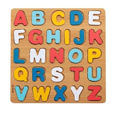 Imagem de BRW Brinquedo Educativo Prancha de Encaixe Letras Madeira 26 Peças
