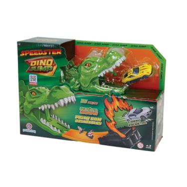 Imagem de Pista Dino com Carrinho de Metal e Obstáculos Temáticos Polibrinq