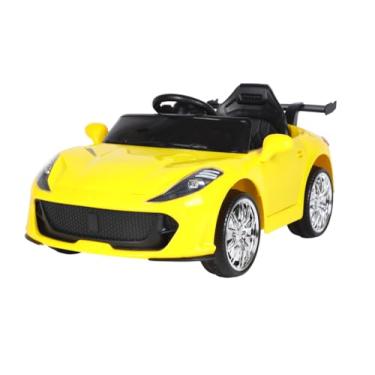 Imagem de Bang Toys - Carrinho Elétrico Infantil Scarlet GT 12V - com Luzes de LED, Sons, Entrada USB/MP3, Bluetooth, Portas que Abrem e Controle Remoto - Suporta até 30kg - Cor Amarelo