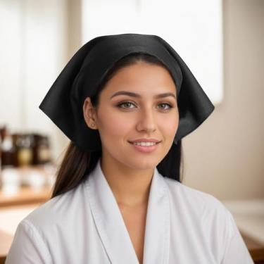 Imagem de 1 cachecol triangular chapéu de trabalho restaurante baotou lenço de cabeça restaurante panela quente chapéus de trabalho masculinos e femininos adequados para vários lugares