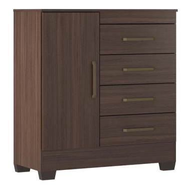 Imagem de Cômoda 4 Gavetas 1 Porta Montevideu Café Touch Demóbile