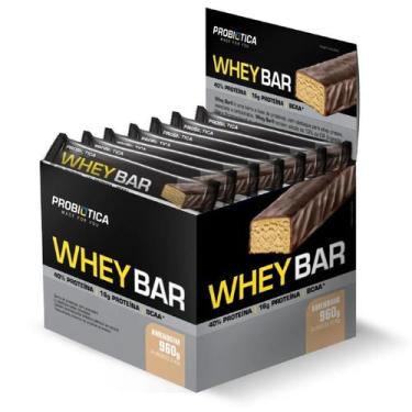 Imagem de Whey Bar (Caixa c/ 24un de 40g ) Probiótica - Max Titanium, Amendoim