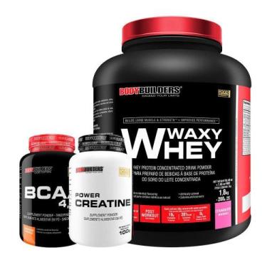 Imagem de Kit Waxy Whey 2Kg+ Bcaa 4,5 100G+ Power Creatina 100G - Bodybuilders
