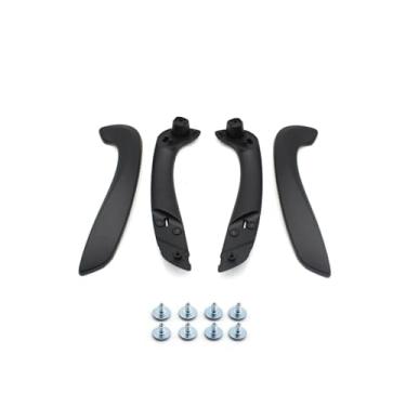 Imagem de Kit de maçaneta da porta dianteira esquerda direita do interior do carro preto carbono compatível com Renault Megane 3 MK3 Fluence 2008 2009 2010 2011-2016 809540001R 809600007R(Black 4PCS)