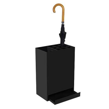 Imagem de Suporte de guarda-chuva de grande capacidade comercial suporte de guarda-chuva com bandeja de gotejamento removível, organizador de rack de armazenamento de guarda-chuva de pé livre para entrada