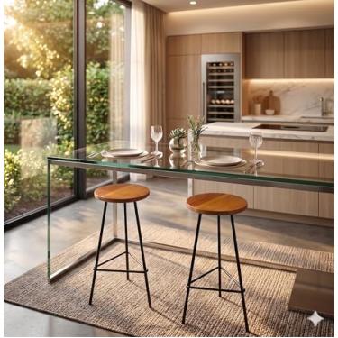 Imagem de Kit 2 Banquetas para Balcão de cozinha Alta Confortavel Estilo Moderno Ideal para Area...