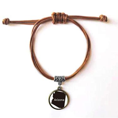 Imagem de DIYthinker Arizona, Estados Unidos da América, pulseira de couro com corda de couro marrom joia presente