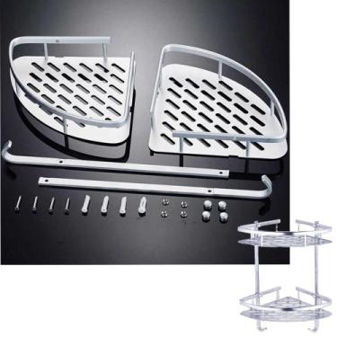 Imagem de Suporte de Shampoo Aluminio Rack de Banheiro Sabonete Prateleiras Pare