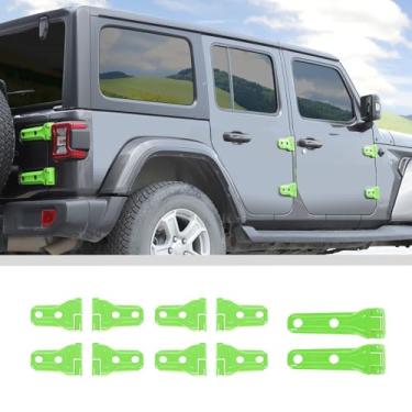 Imagem de JWWY Para Jeep JL Kits de dobradiça de porta Tampa de dobradiça de pneu sobressalente Suporte de dobradiça Guarnição da tampa da dobradiça Apto para 2018-2024+Jeep Wrangler JL JLU & Gladiator JT