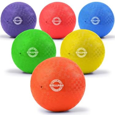 Imagem de BallFUN Bolas de brinquedo Dodgeballs de 23 cm, conjunto de bolas Dodge Ball para crianças e adultos, bola de andebol que saltam para jogos ao ar livre e no quintal – Inclui bolsa de armazenamento com bomba e malha (23 cm, 6 unidades)