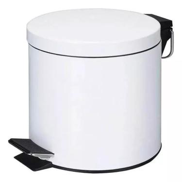 Imagem de Lixeira Inox 3 Litros Com Pedal Cesto Removível Para Banheiro Ou Cozinha Branca