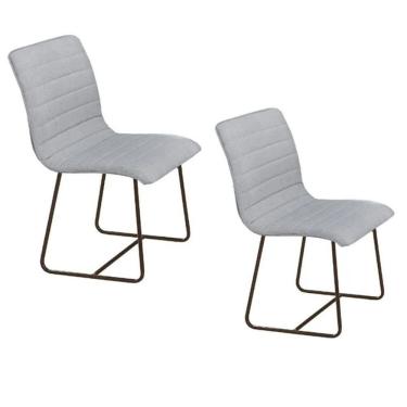 Imagem de Conjunto 2 Cadeiras Cristal Sala De Jantar Cinza