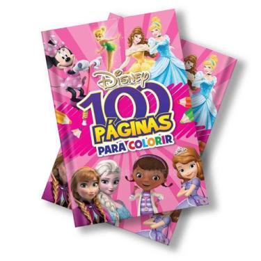 Imagem de Livro infantil para colorir desenhar pintar 100 Paginas Disney Aprende