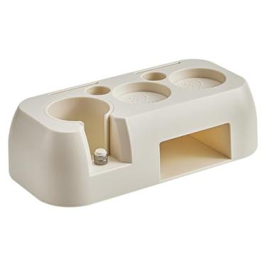 Imagem de Estação de Espresso Profissional Organizador de café multifuncional com altura ajustável Base anti -deslizamento para baristas e cafeterias bege silicone preto abds 268x133x77mm (bege)