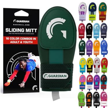Imagem de Guardian Baseball Luva deslizante – tamanhos jovens e adultos – protetor deslizante – protetor de mão de beisebol – alça de compressão elástica (verde trevo verde/branco)