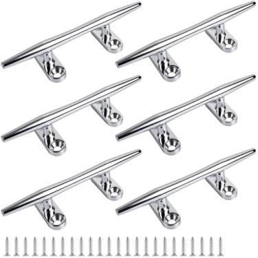 Imagem de VEITHI Chuteira para barco, 12,7 cm, gancho de corda de aço inoxidável 316, base aberta, pacote com 6, travas de barco para barcos, travas de doca de barco, grampo de amarração para barco/iate/convés