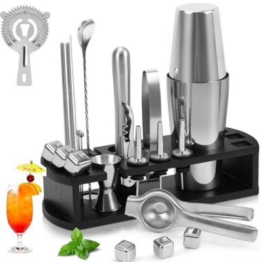 Imagem de 23 Peças Kit Coqueteleira, Coqueteleira Drink, Drinks e Coqueteis, Coqueteleira Inox, Kit Barman