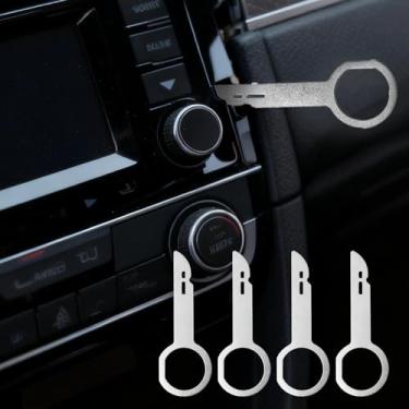 Imagem de Conjunto de 4 chaves de remoção de rádio de carro, kit universal de desmontagem estéreo, extrator de áudio, ferramenta profissional