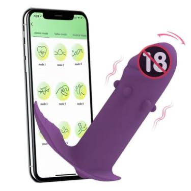 Imagem de Vibrador com Controle por App Bluetooth USB Recarrregável, Discreto, Silencioso, Potente, 9 Modos, Estimulador Feminino (Roxo)
