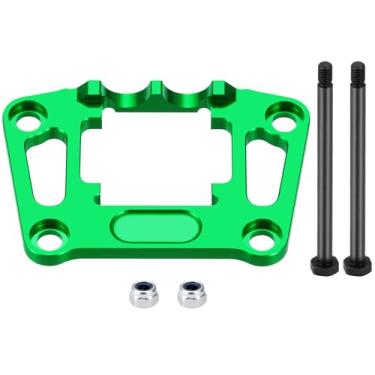 Imagem de QUPA AM STORE Suporte de anteparo traseiro de liga de alumínio 7075 reforçado para atualização de carro Tra-xxas 1/16 Mini Maxx 2S Mini XRT RC (verde)