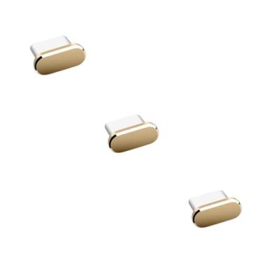 Imagem de Tampa Plug Protetora a Prova de Poeira e Sujeira com Suporte, Entrada e Saída USB Tipo-C (z3 - dourado + dourado + dourado)