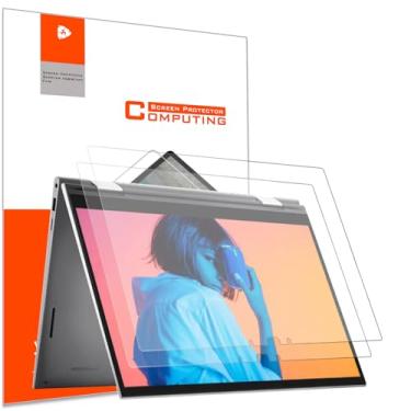 Imagem de Pacote com 2 protetores de tela antirreflexo fosco para laptop conversível 2 em 1 tela sensível ao toque de 14 polegadas Dell Inspiron 14 5420, filtro de proteção ocular, reduz a tensão ocular