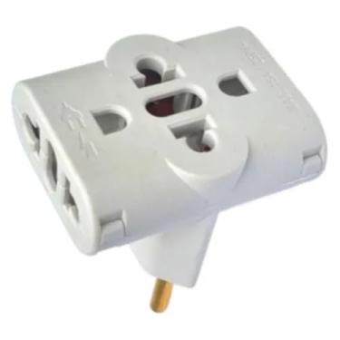 Imagem de Adaptador Plugue De Tomada Benjamim T Com 3 Entradas
