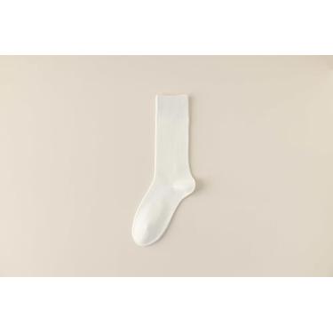 Imagem de Meias femininas antibolinhas perfumadas desodorizantes, 53,5% algodão, meias térmicas de inverno, pacote com 5, brancas, modelo KW263