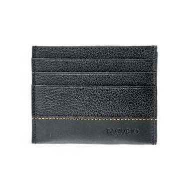 Imagem de Porta Cartão Masculino de Couro Orange Preto U / Preto