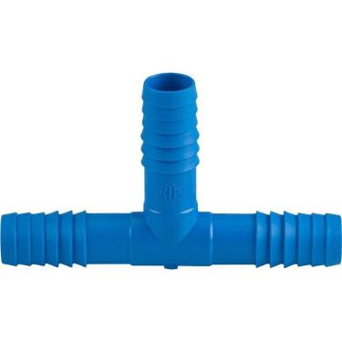 Imagem de Emenda Tipo T Interna Tripla para Mangueira de Irrigação T57ZN com Ranhuras para Acoplagem Fácil Azul Rebouças
