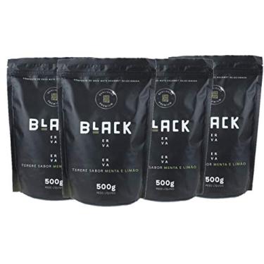 Imagem de KIT COM 4 PACOTES DE 500G ERVA MATE PARA TERERÉ BLACK ERVA (Menta e Limão)