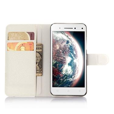 Imagem de Capa carteira Lenovo VIBE S1, capa carteira flip de couro PU premium com compartimento para cartão, suporte e fecho magnético [capa interior TPU à prova de choque] compatível com Lenovo VIBE S1