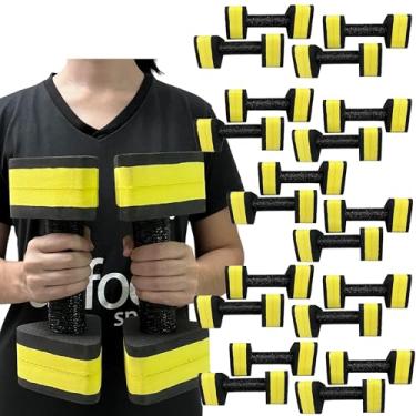 Imagem de Kit 10 Pares de Halteres Hidroginástica Em EVA 1 A 2 Kg DF4011-BK Preto/Amarelo Dafoca Sports