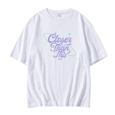 Imagem de Camiseta Jimin Closer Than This Star Style Estampada Manga Curta para Fãs, 1 Branco, G