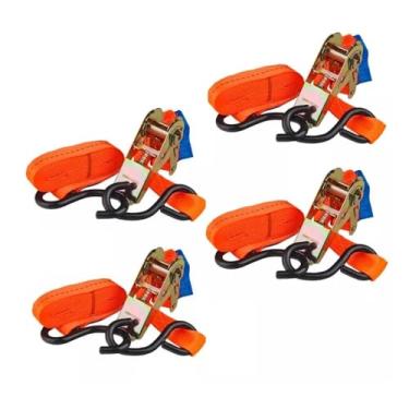 Imagem de Kit com 4 Conjuntos de Catraca com Cinta de Amarração - 3mt, 800kg - Ideal para Náutica, Motos, Barcos, Carrocerias e Carretinhas