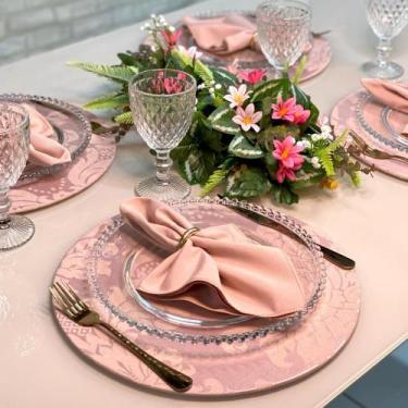 Imagem de Kit Mesa Posta Sousplat Completo Jacquard Promocional Oferta - MUMUDEC