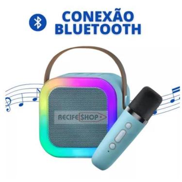 Imagem de Caixa Som Bluetooth com Microfone e Luzes LED - Pequena, Poderosa e Di