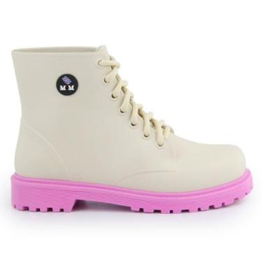 Imagem de Bota Coturno Infantil Feminino Menina Injetado Plástico Galocha Com Ca