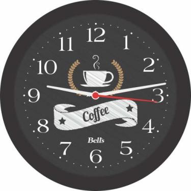 Imagem de Relógio de Parede Redondo Coffee Preto 21,7CM - BELLS