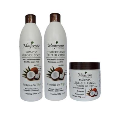 Imagem de Kit Óleo De Coco Maycrene ( Shamp + Cond + Másc )